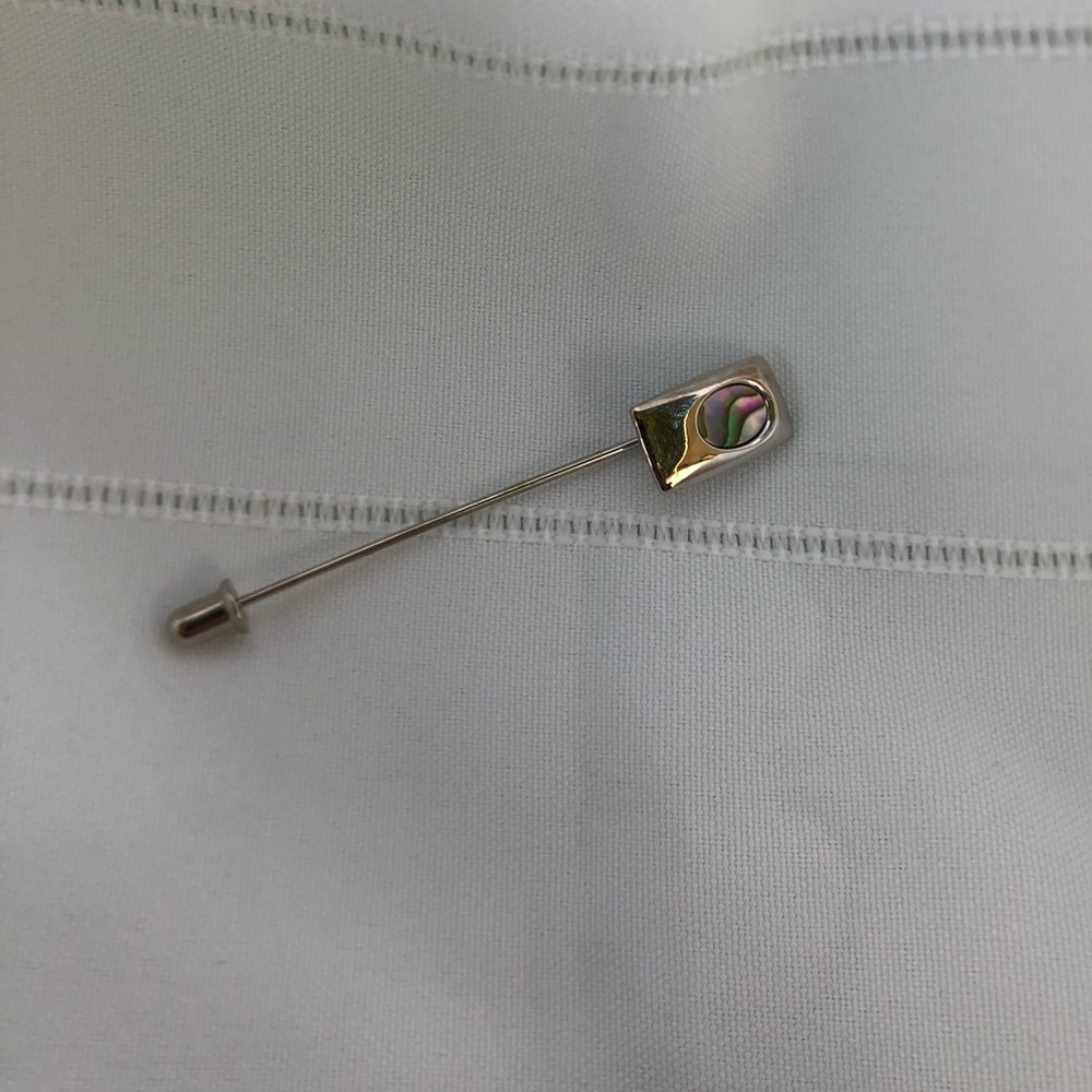 Vtg Tie Pin with Abalone Inlay